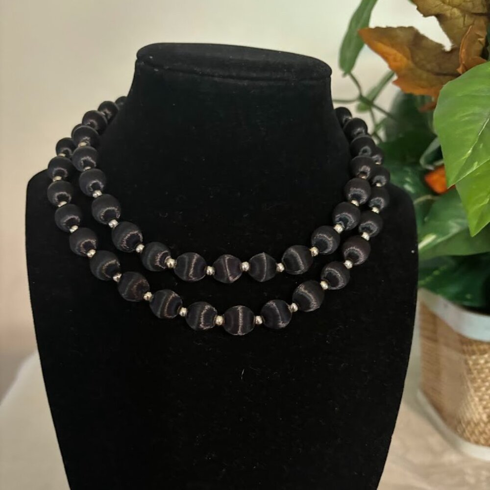 Beautiful Black and Silver Necklace (32") for any occasion